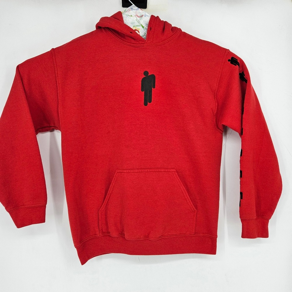 Billie Eilish Hoodie Mens Medium Red Tour Sweatshirt Blohsh Pullover